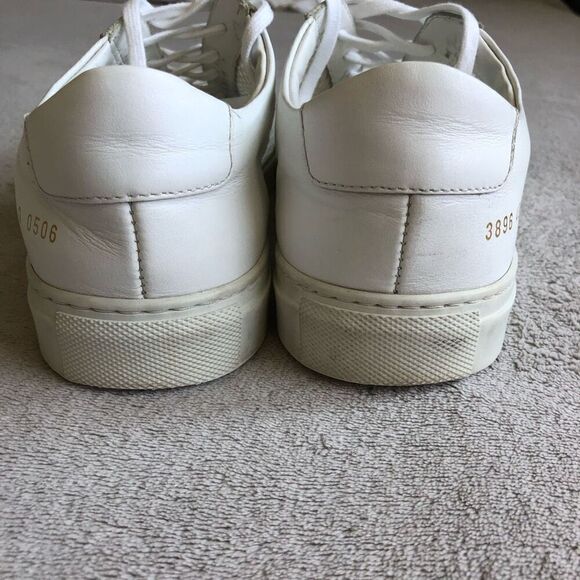 Women by Common Projects Achilles Mesh-Trimmed Leather White Lace Up Sneakers - Picture 7 of 14